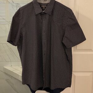 Michael Kors Dark Blue Polka Dot Men's Shirt